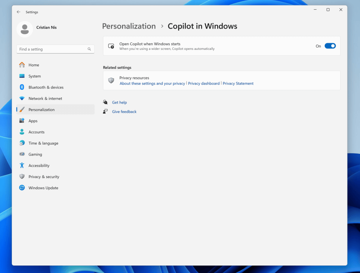 Window Automation Page Microsoft Tests Automatic Launch of Copilot AI on Widescreen Windows 11 ...